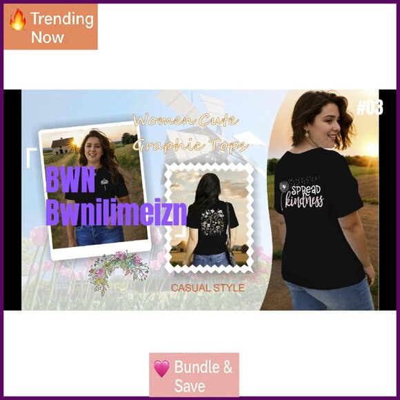 Cotton Blend Graphic Tee, Casual Short Sleeve Top, Plus Size Available - Picture 8 of 8